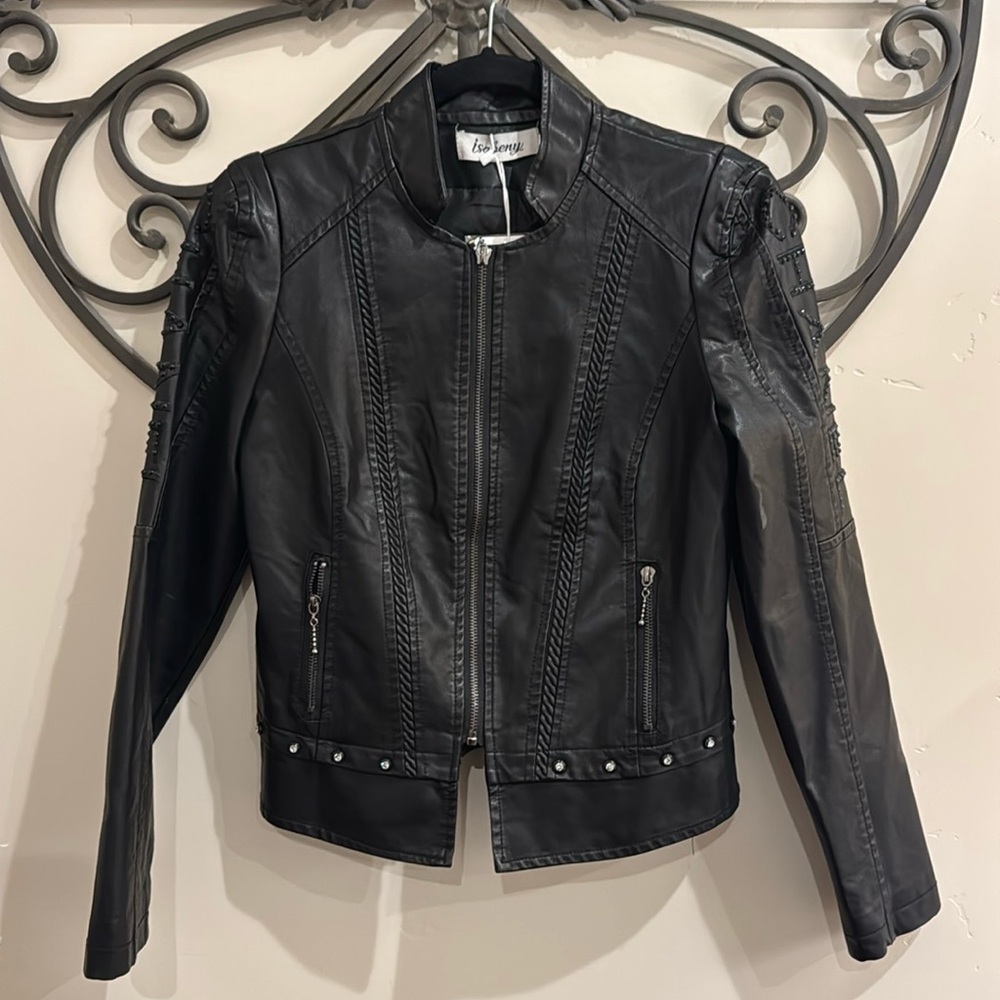 Womans Iso Leather Black Jacket size XS-S